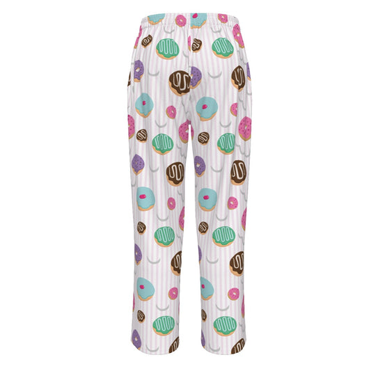 All-Over Print Neutral Wide-Leg Pants|245GSM Cotton