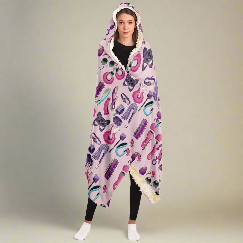 hooded blaket with sex toys
