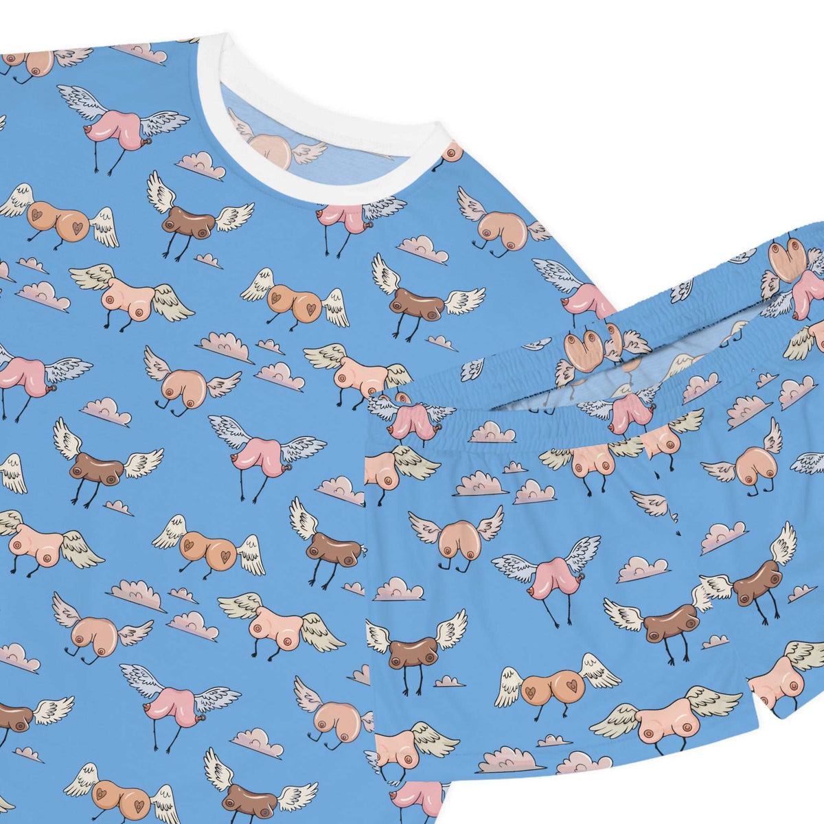 Pyjamas Flying Women's Short Pajama Set with Flying Birds: The Perfect Blend of Comfo ...