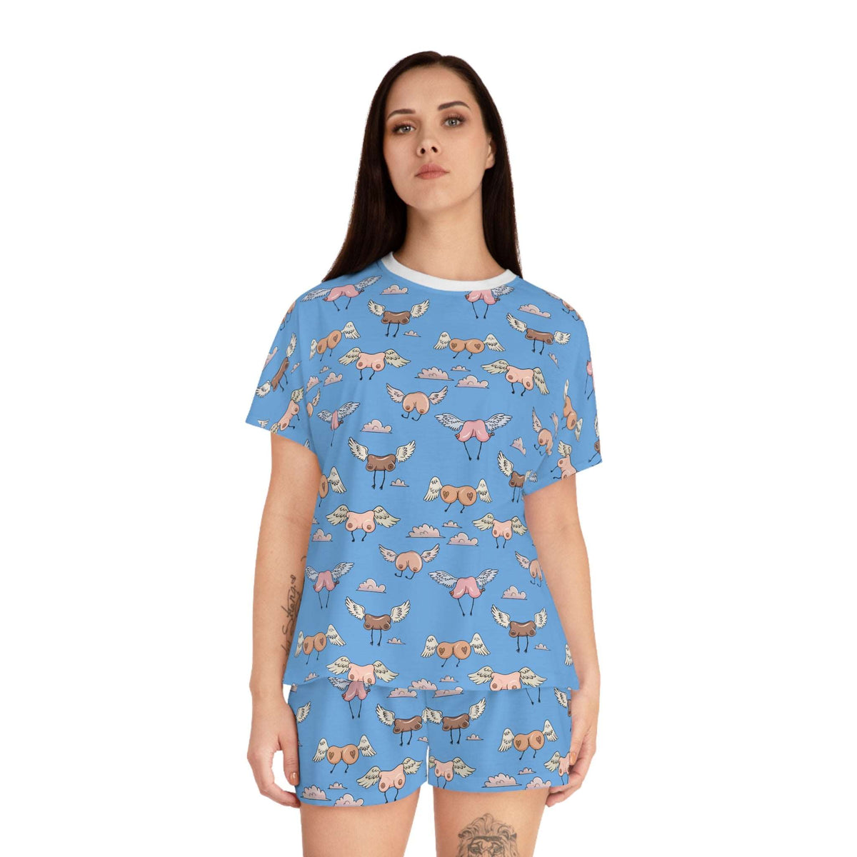 Pyjamas Flying Women's Short Pajama Set with Flying Birds: The Perfect Blend of Comfo ...