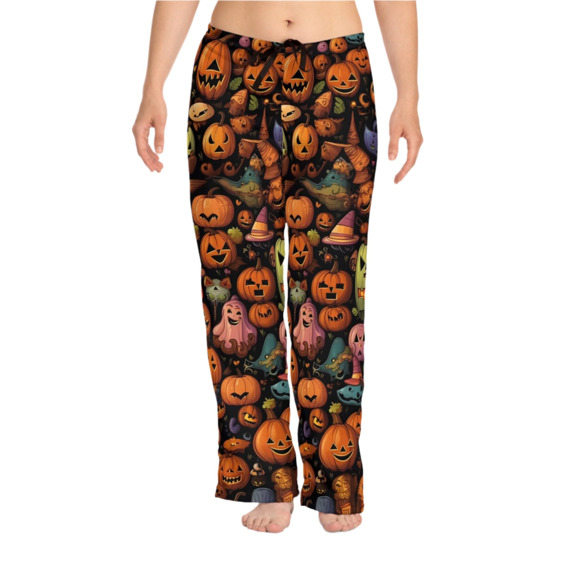 Women’s Halloween Pajama Pants, Halloween Print Sleepwear, Spooky Pajama Pants, Comfortable Halloween Loungewear, Festive Pajama Pants, Halloween-Themed Pajama Pants